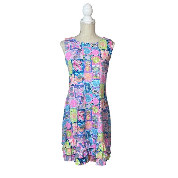 Lulu B Dresses & Skirts - Lulu-B Moma Ruffle Hemline Sleeveless Dress Sz MD Cruise Resort UPH 50 Stretch